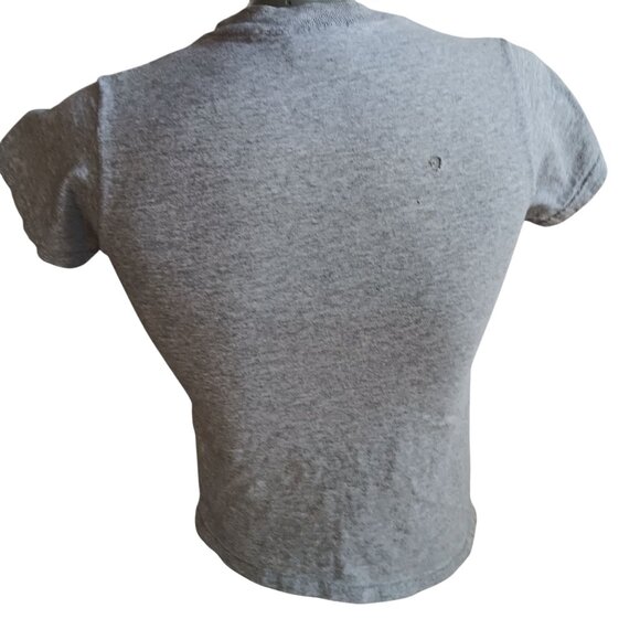 Reebok Vintage Women's T-shirt SMALL 1990s Heather gray Spellout Logo - Picture 6 of 7